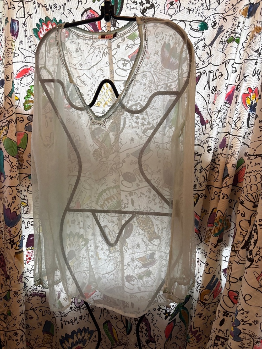 DC Lab sheer tunic with rhinestone